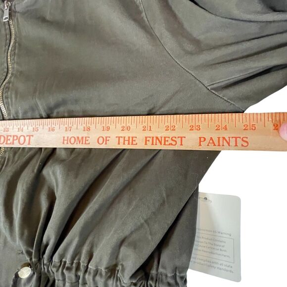 NWT Perch Blu Pepper Green Khaki Zip Utility Jacket Womens Plus Size 3XL Cotton - Picture 3 of 11